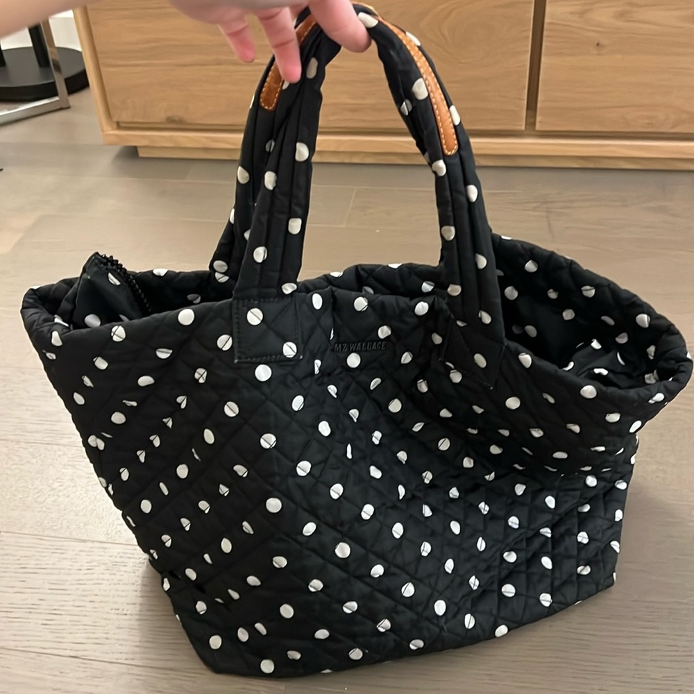 Ms Wallace polka dot weekend bag